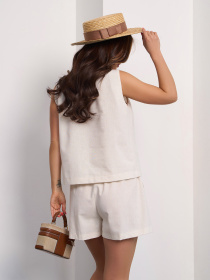 Повседневный костюм ISSA Plus модель 15177_молочный Фото