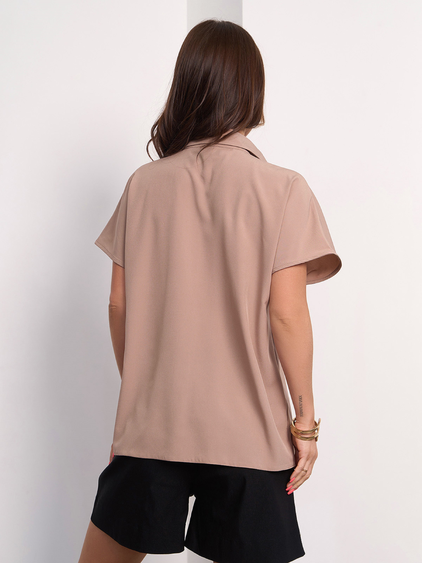 Рубашка ISSA Plus модель 15178_бежевый Фото