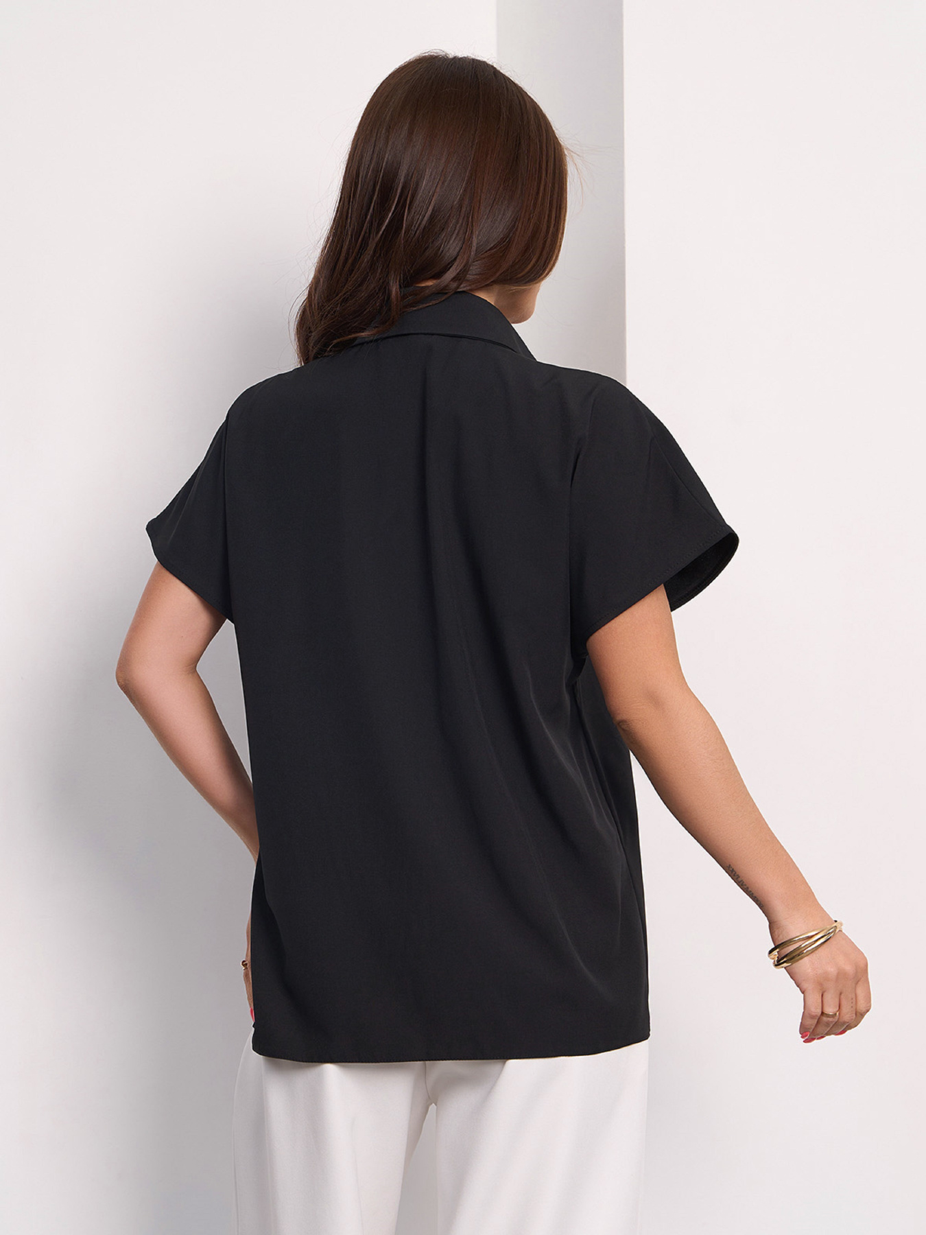 Рубашка ISSA Plus модель 15178_черный Фото