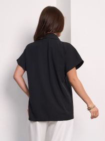 Рубашка повседневная ISSA Plus модель 15178_черный Рубашка повседневная ISSA Plus модель 15178_черный Фото