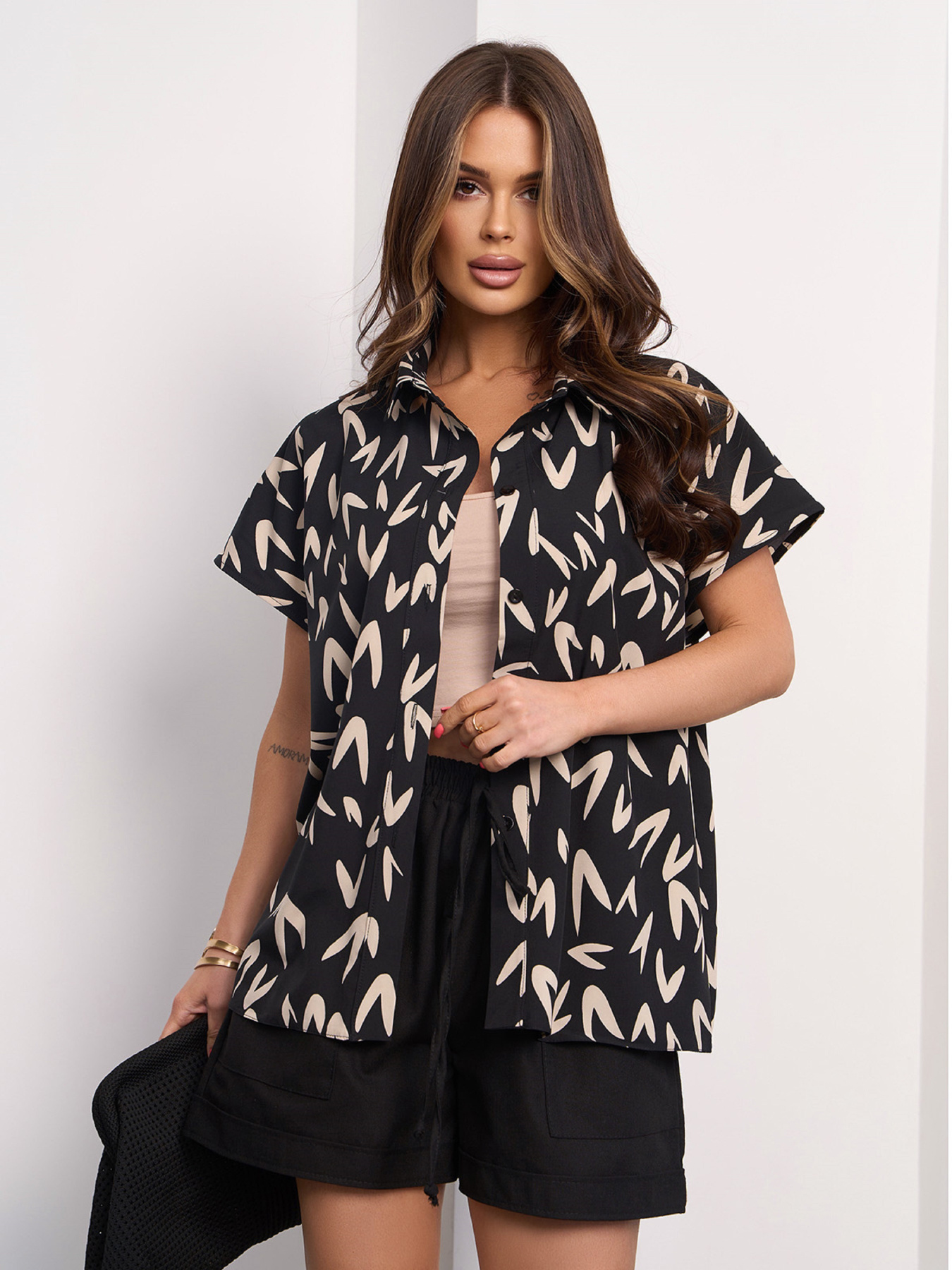 Рубашка повседневная ISSA Plus модель 15179_черный Фото