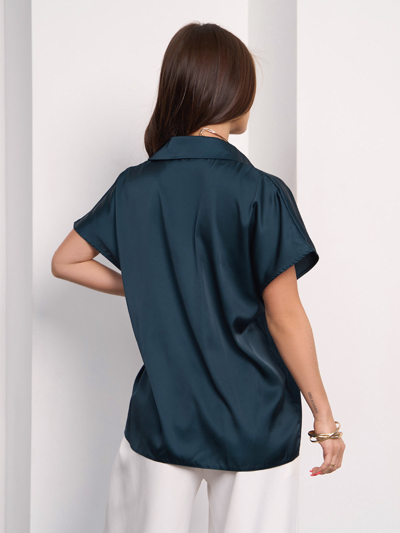 Сорочка ISSA Plus модель 15181_темно-зеленый Фото