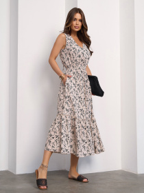 Сукня міді ISSA Plus модель 15182_бежевый Фото