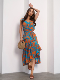 Платье миди ISSA Plus модель 15183_мультиколор Фото