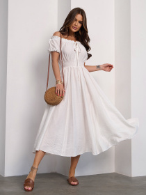 Платье миди ISSA Plus модель 15185_белый Фото
