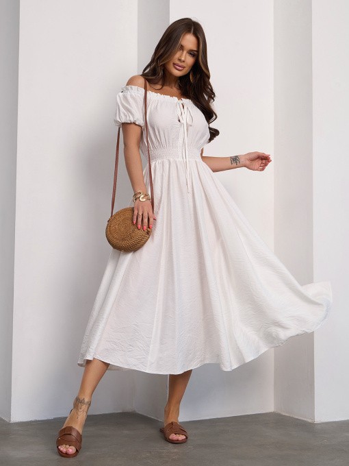 Платье миди ISSA Plus модель 15185_белый Фото