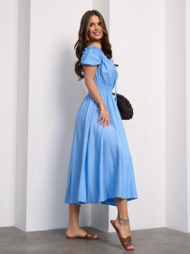 Платье миди ISSA Plus модель 15185_голубой Фото