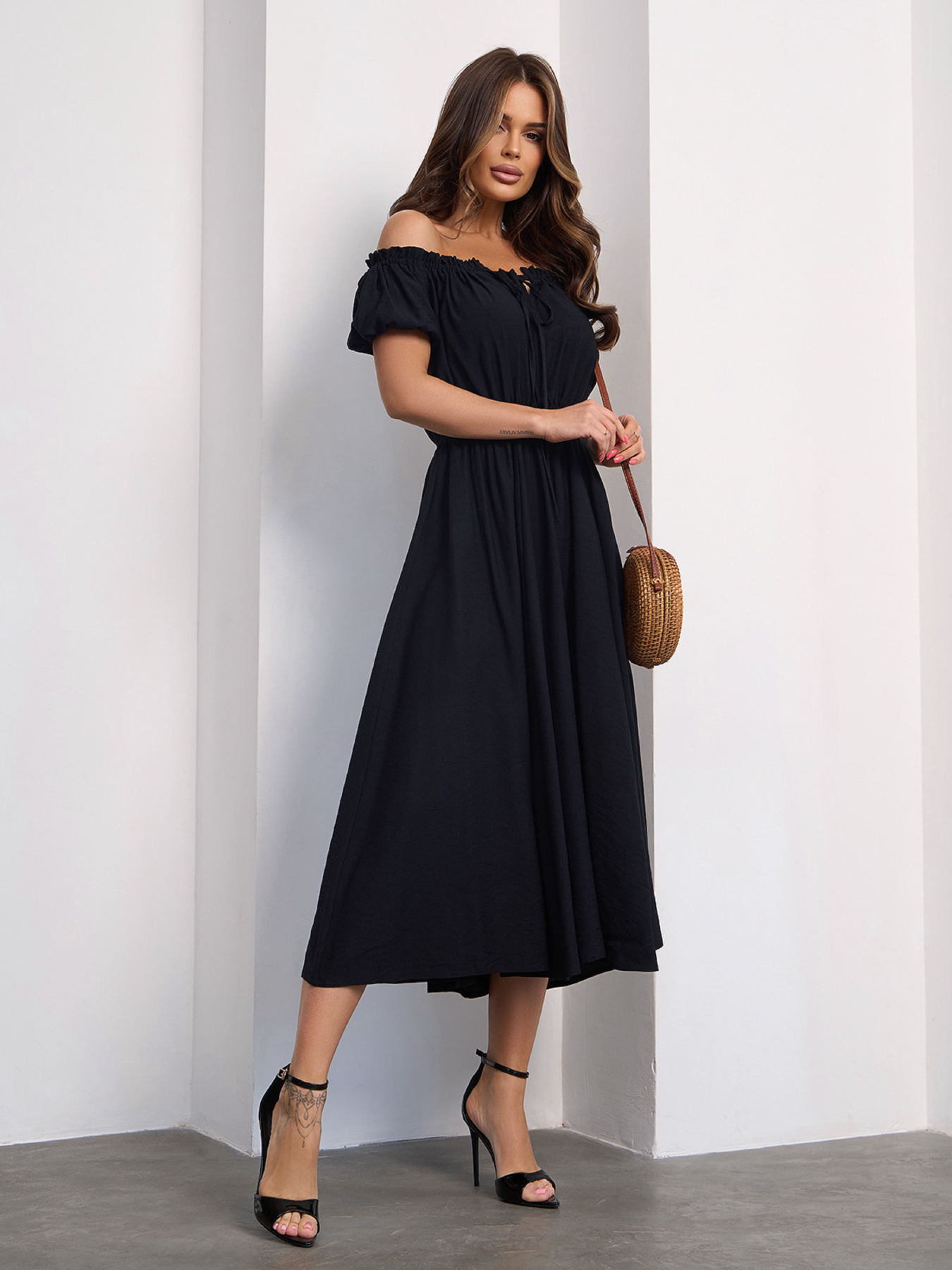 Платье миди ISSA Plus модель 15185_черный Фото