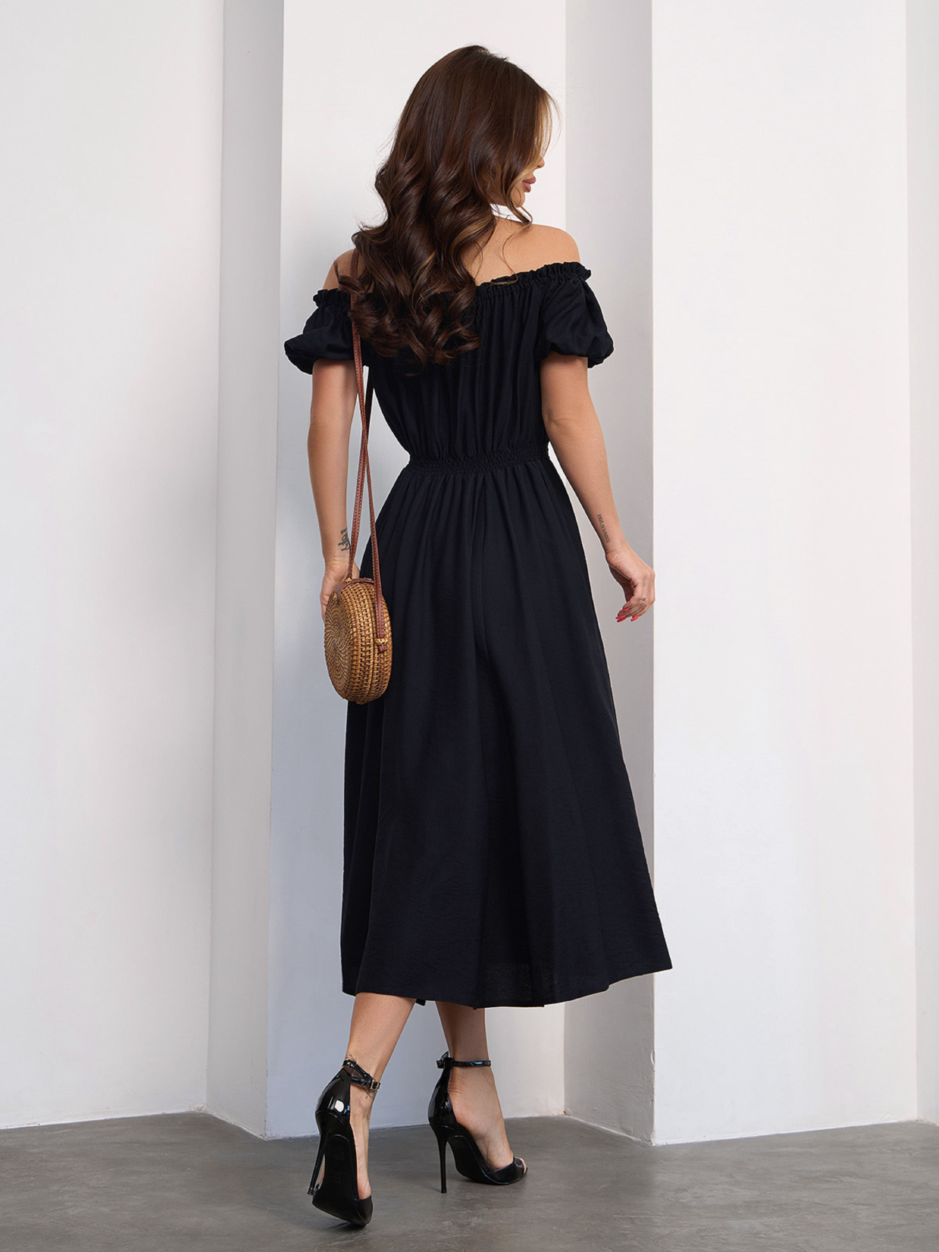 Платье миди ISSA Plus модель 15185_черный Фото