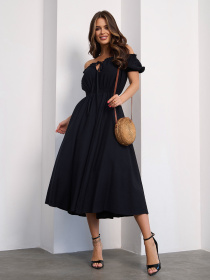 Платье миди ISSA Plus модель 15185_черный Фото