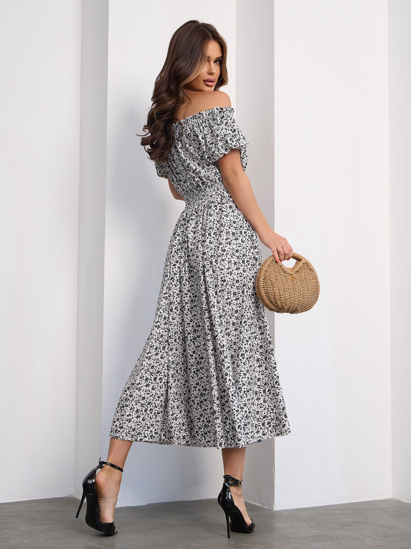 Платье миди ISSA Plus модель 15187_белый Фото