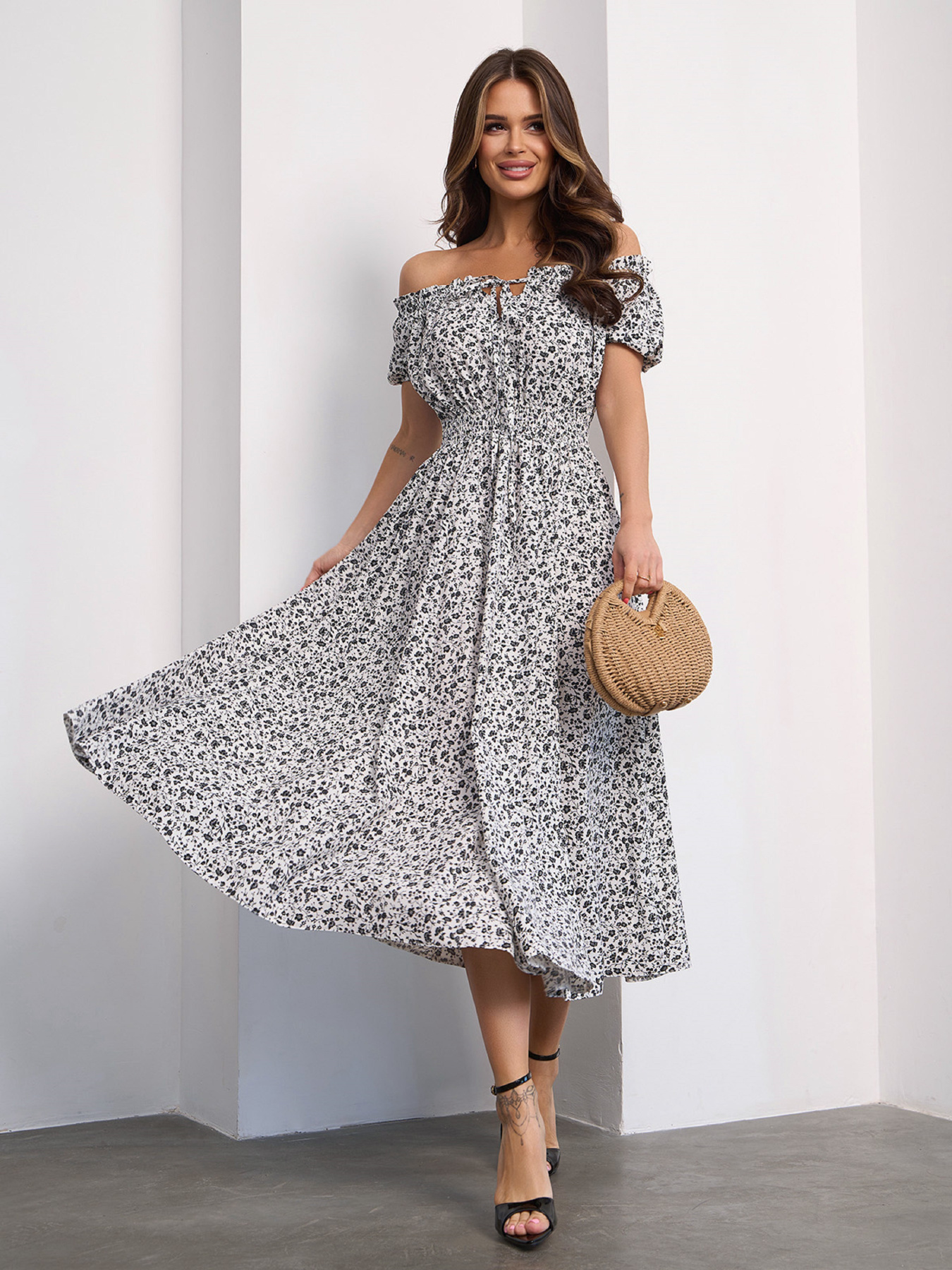 Платье миди ISSA Plus модель 15187_белый Фото