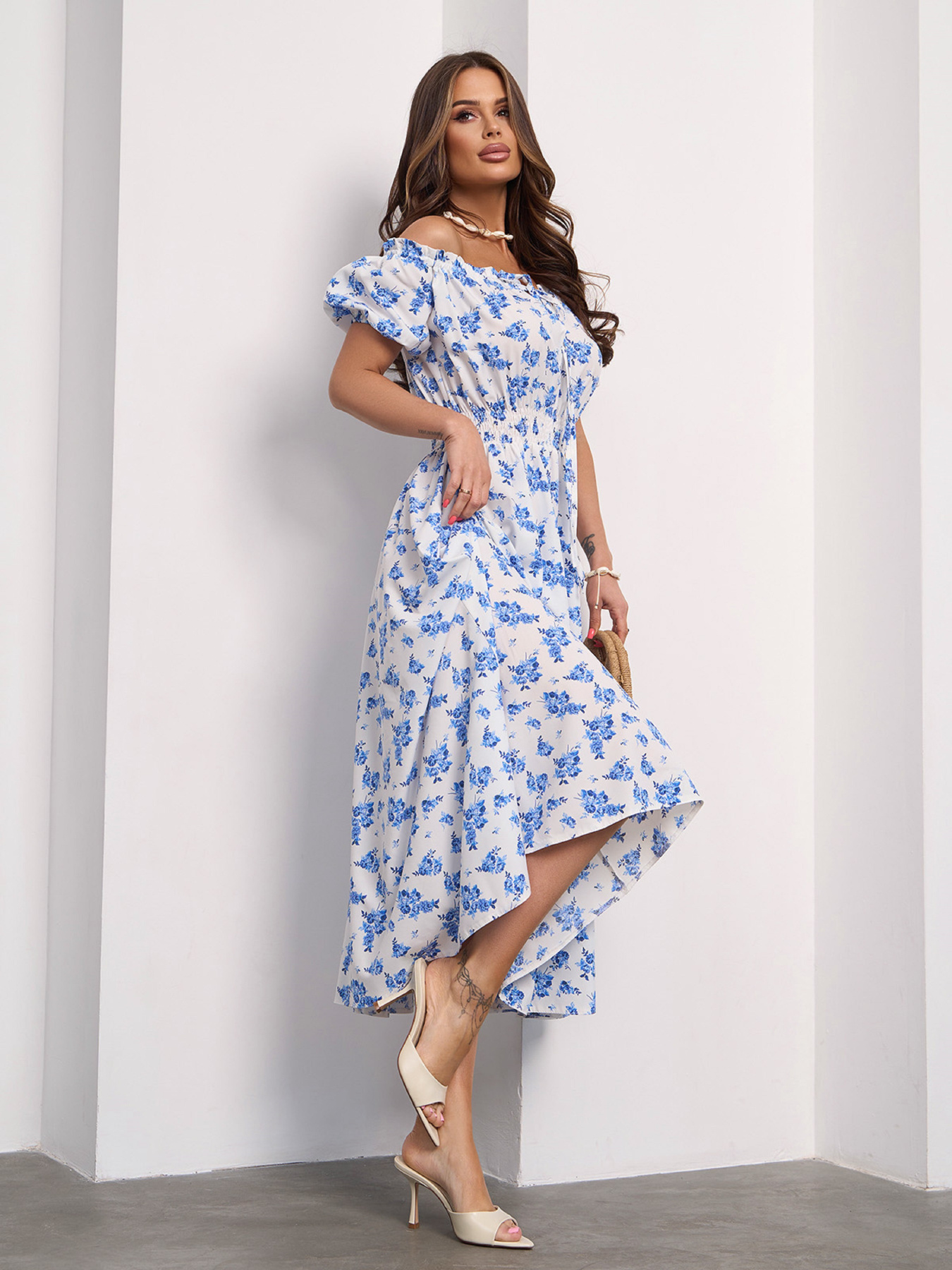 Платье миди ISSA Plus модель 15188_белый Фото