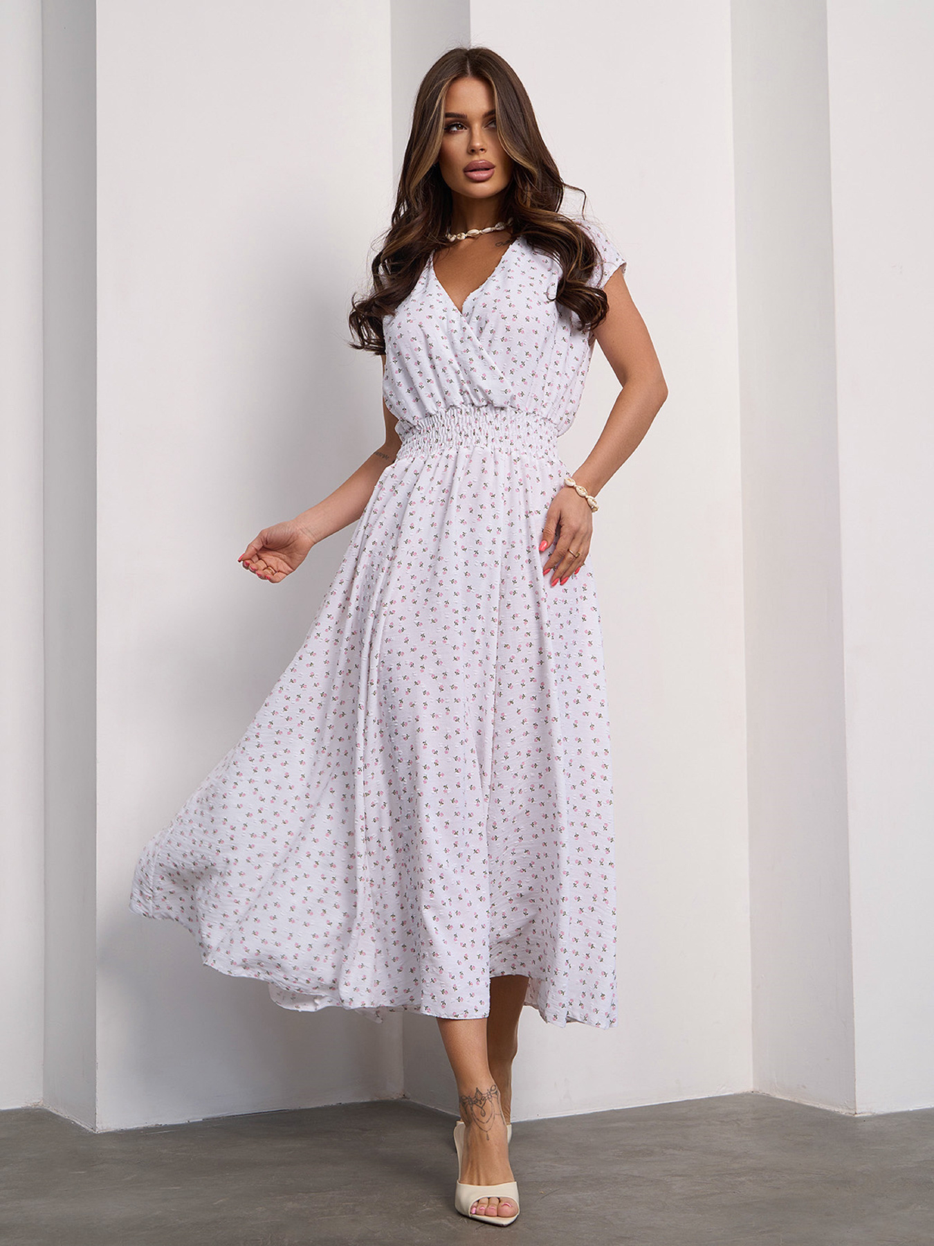 Платье миди ISSA Plus модель 15189_белый Фото