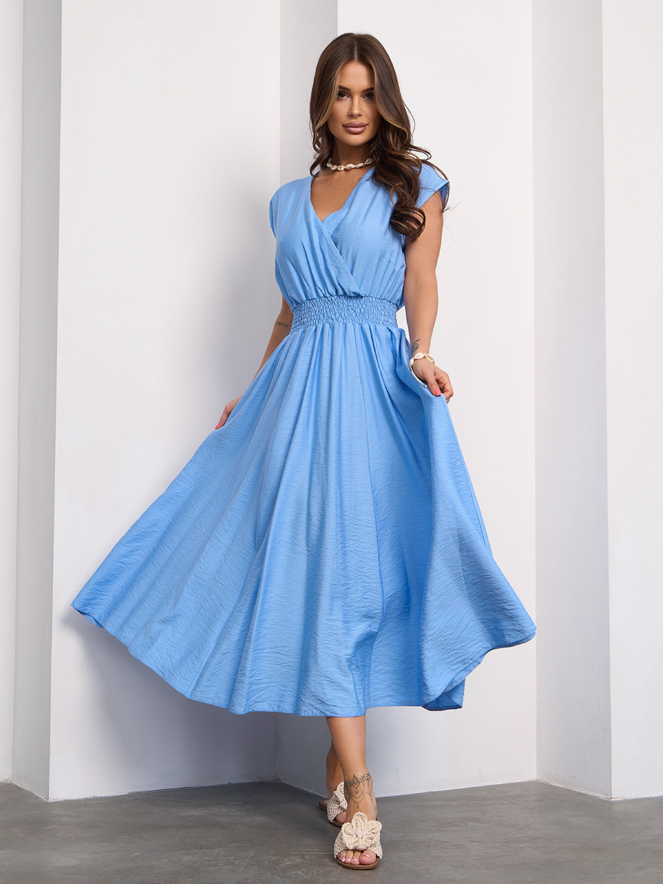 Сукня міді ISSA Plus модель 15190_голубой Фото