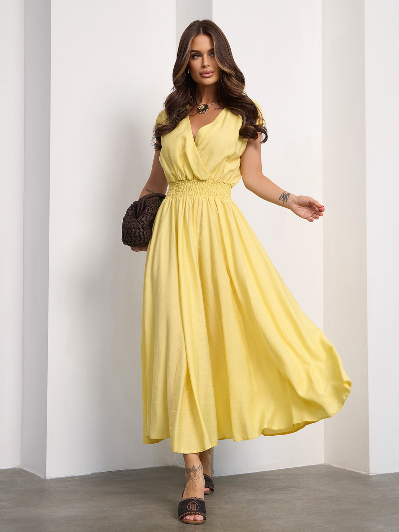 Сукня міді ISSA Plus модель 15190_желтый Фото