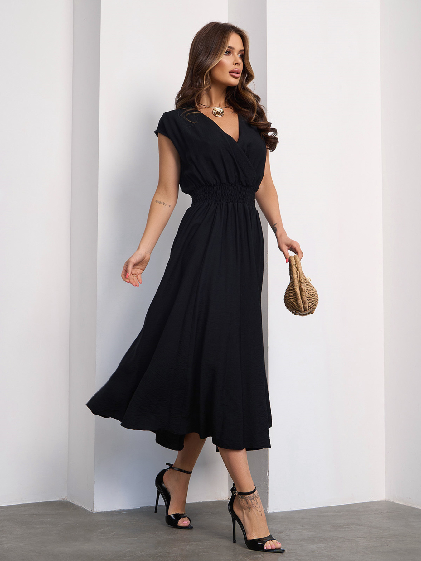 Платье миди ISSA Plus модель 15190_черный Фото