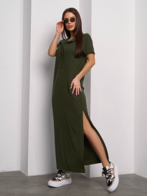 Сукня максі ISSA Plus модель 14756A_хаки Фото