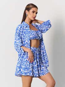 Повседневный костюм ISSA Plus модель SA-620_белый_синий Фото