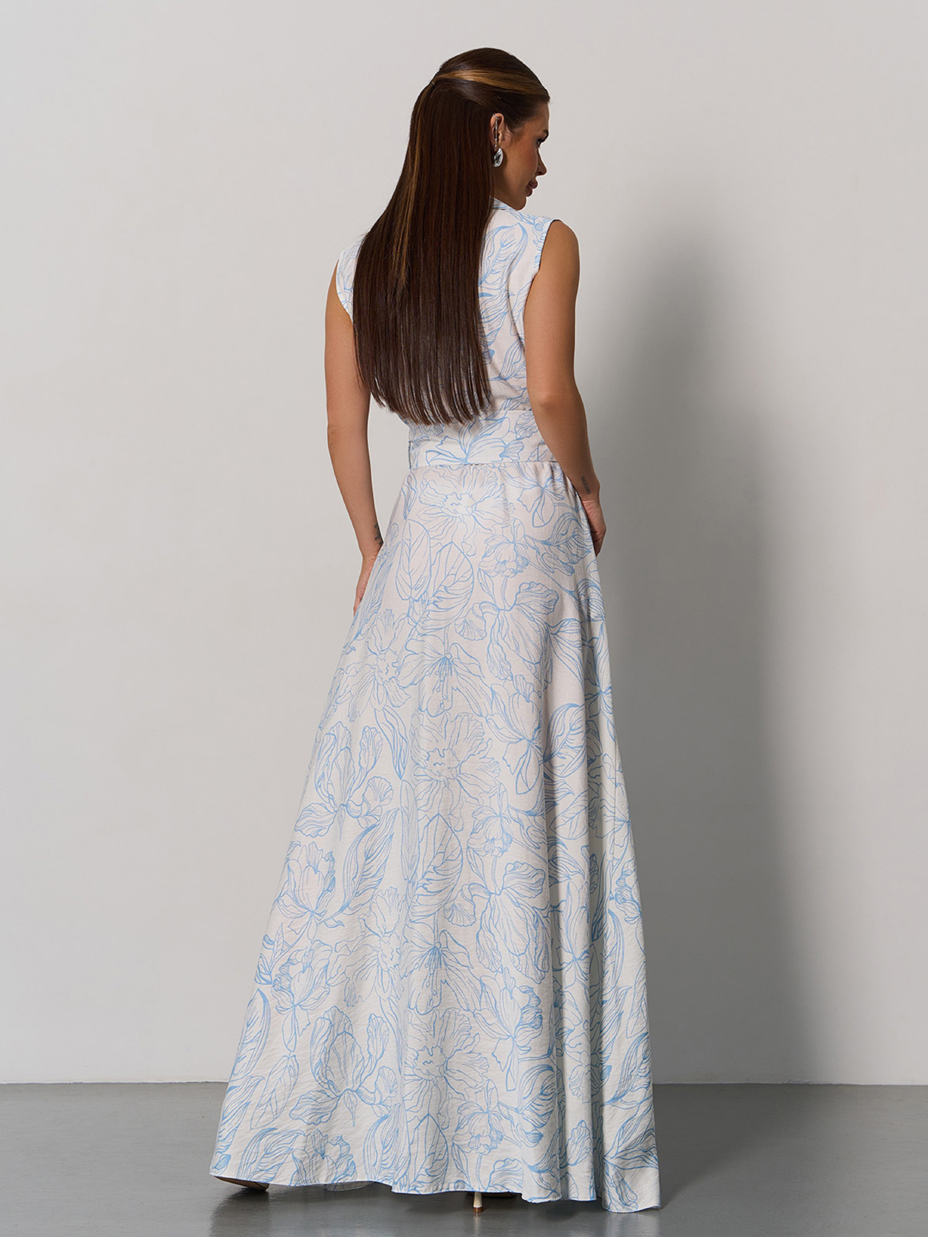 Сукня максі ISSA Plus модель 15167_белый_голубой Фото