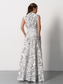 Сукня максі ISSA Plus модель 15167_белый_черный Сукня максі ISSA Plus модель 15167_белый_черный Фото