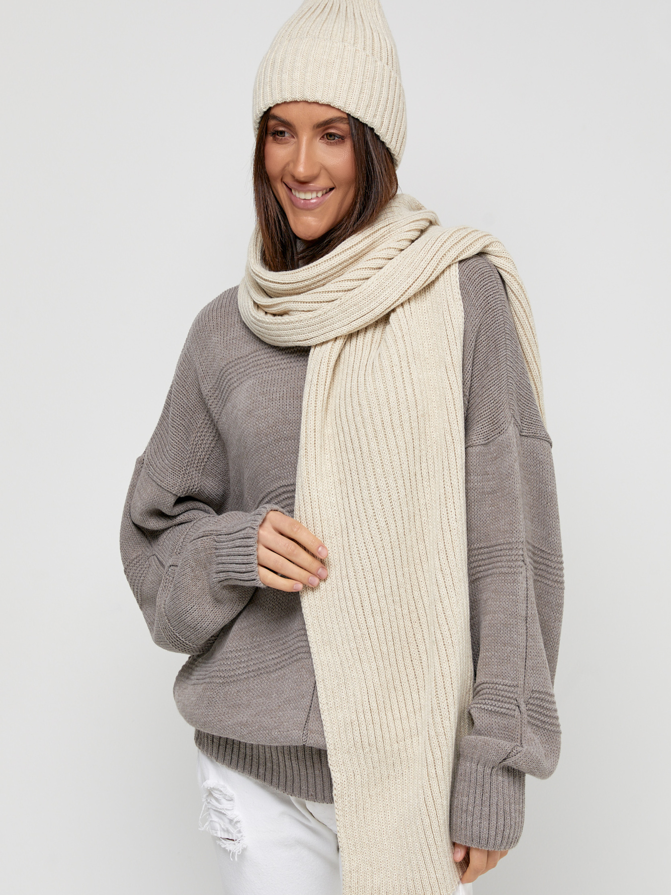 Шапка/шарф MarSe модель marse-komplekt-shapka-i-sharf-251-kapuchino Фото