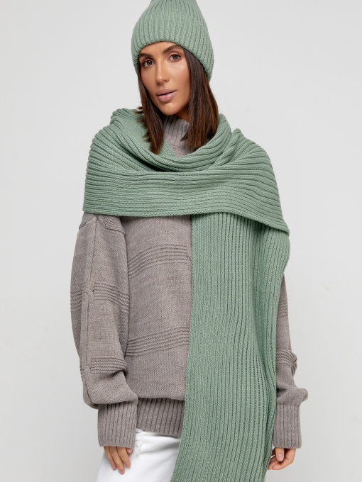 Шапки и кепки MarSe модель marse-komplekt-shapka-i-sharf-251-fistashka Фото