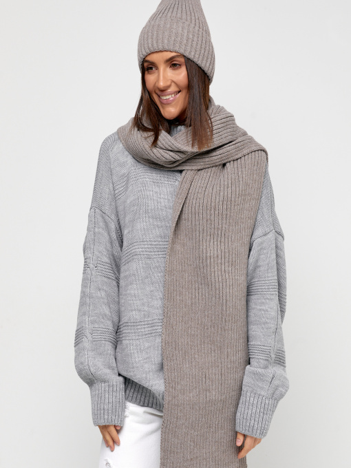 Шапка/шарф MarSe модель marse-komplekt-shapka-i-sharf-251-kofe Фото