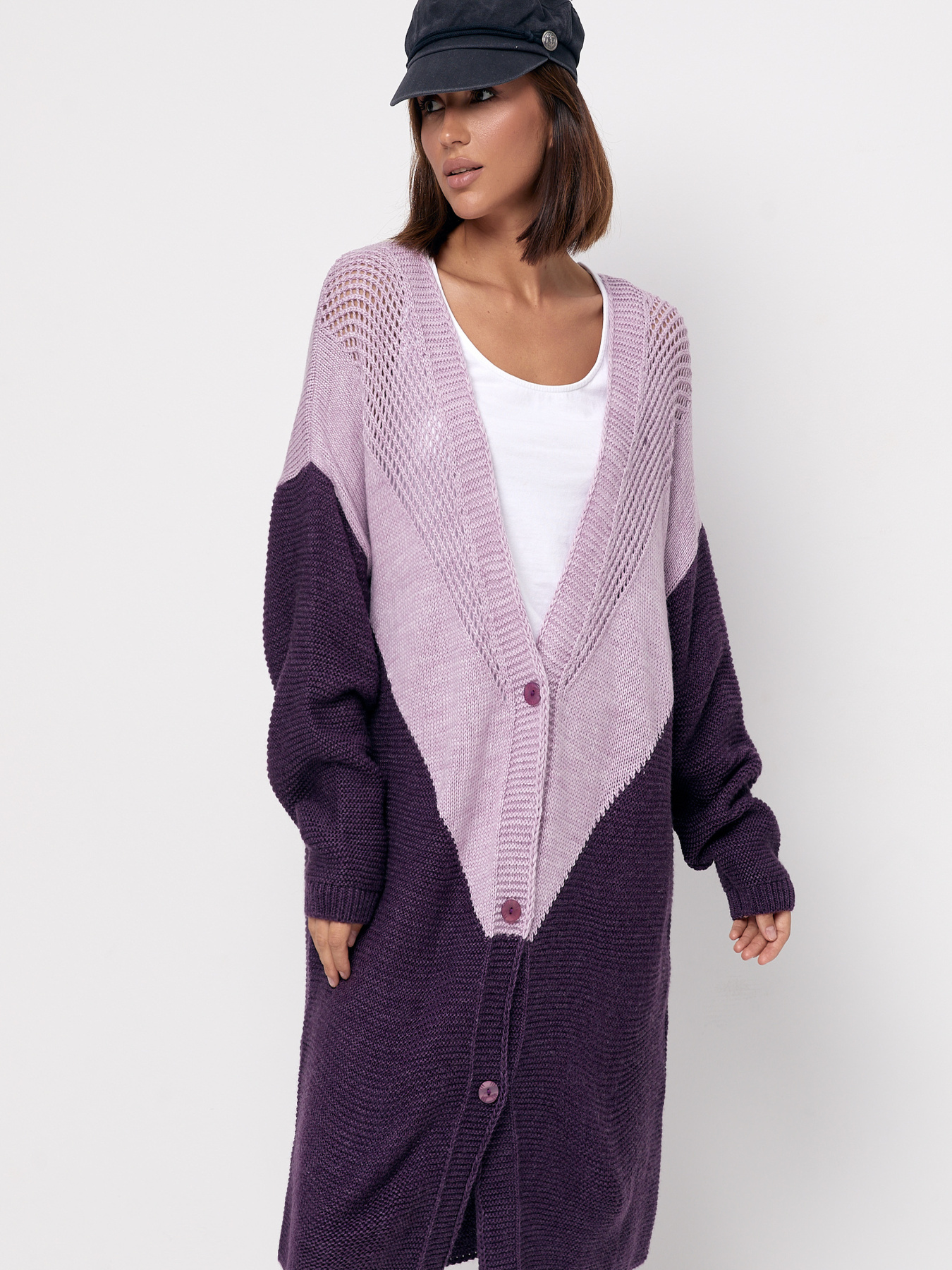 Кардиган MarSe модель marse-kardigan-234-sirenx-fioletovj Фото