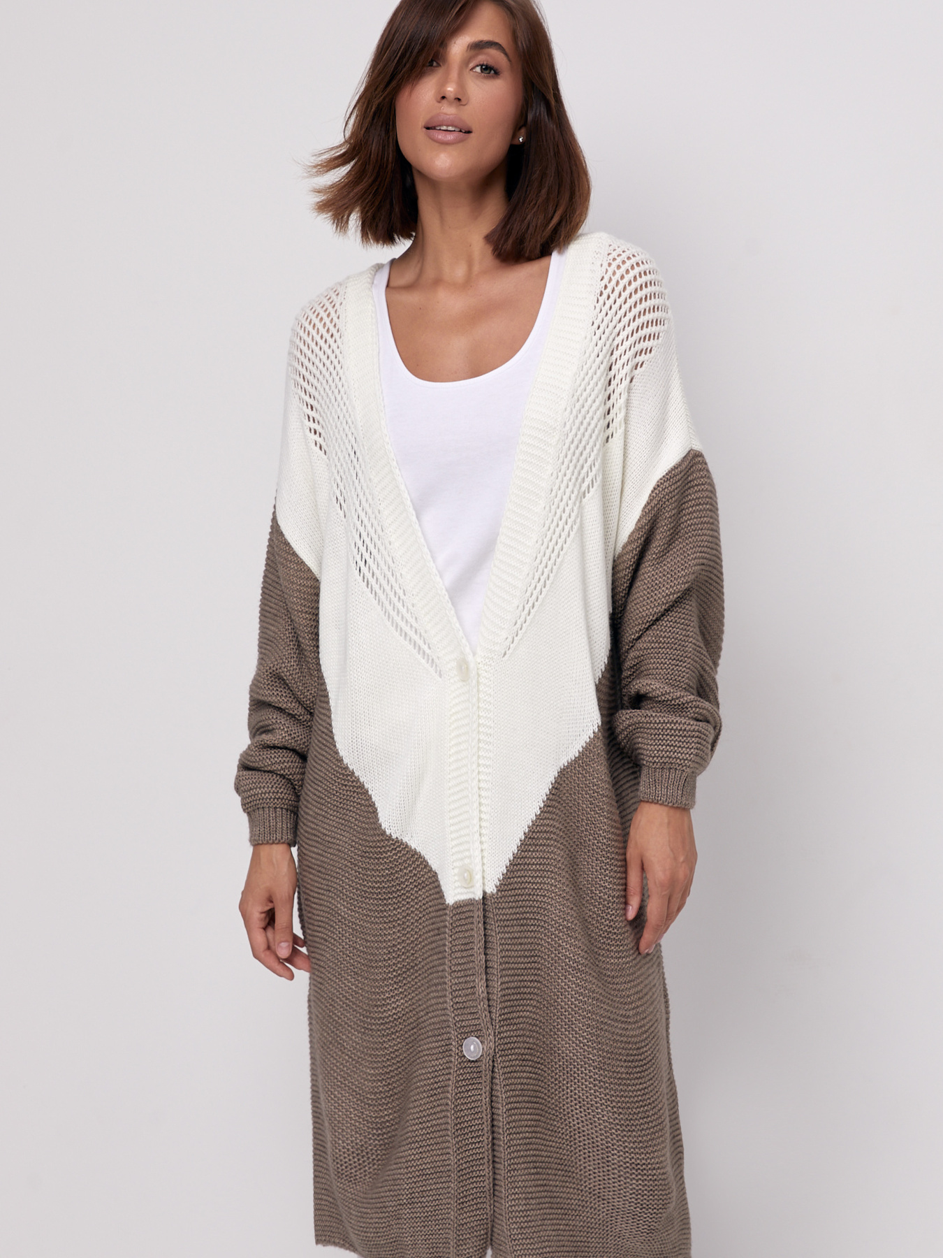 Кардиган MarSe модель marse-kardigan-234-moloko-kofe Фото