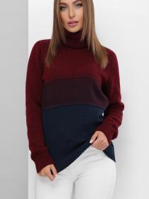 Свитер MarSe модель marse-sviter-184-marsala-temno-sinij Фото