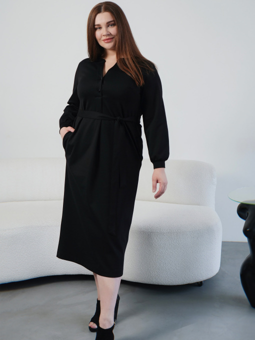 Сукня міді Nita модель platxe-n1232-24-chornij Фото