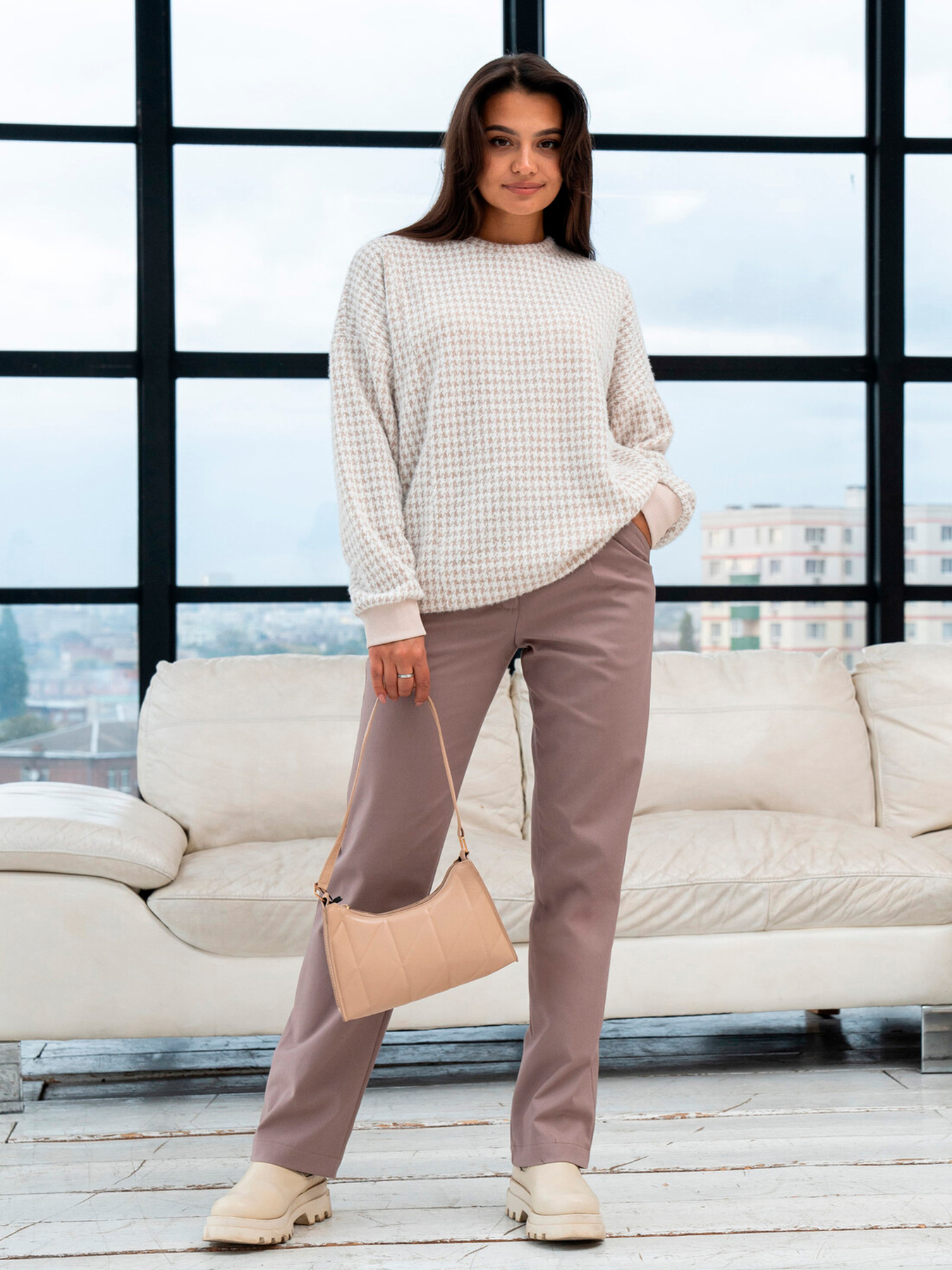 Класичні штани RiMari модель 0924-kapuchino Фото