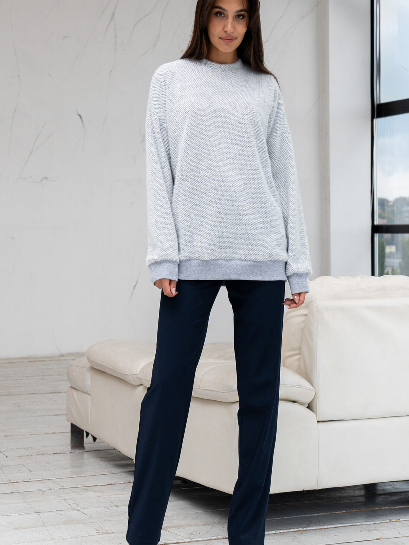 Повседневные штаны RiMari модель 0924-temno-sinj Фото