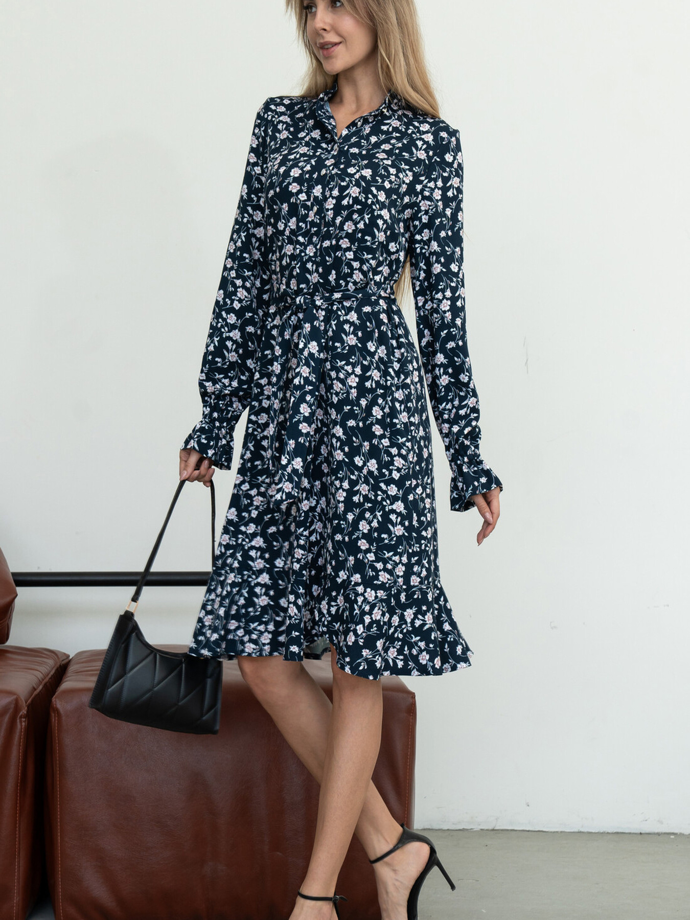 Платье миди RiMari модель 24-sinj-z-bezhevim Фото