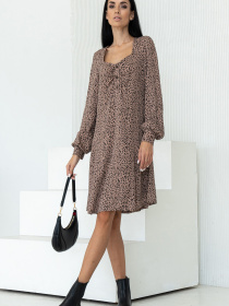 Платье мини RiMari модель 2024-kapuchino-print Фото