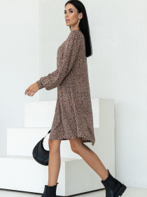 Платье мини RiMari модель 2024-kapuchino-print Фото