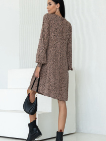 Платье мини RiMari модель 2024-kapuchino-print Фото