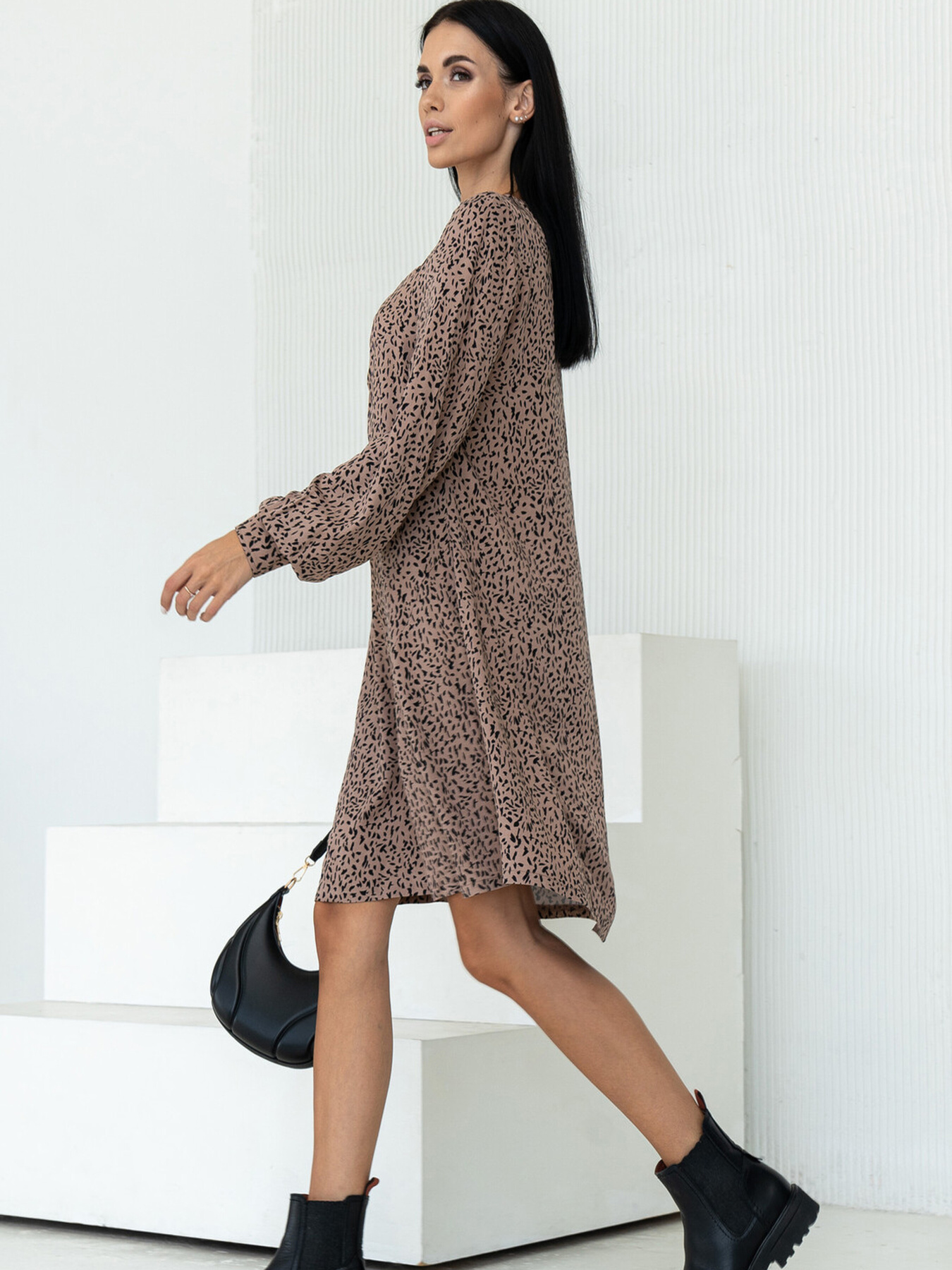 Сукня міні RiMari модель 2024-kapuchino-print Фото