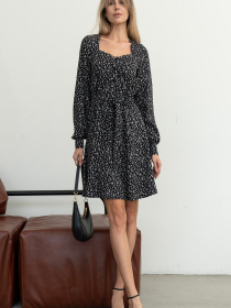 Сукня міні RiMari модель 2024-chornij-print Сукня міні RiMari модель 2024-chornij-print Фото