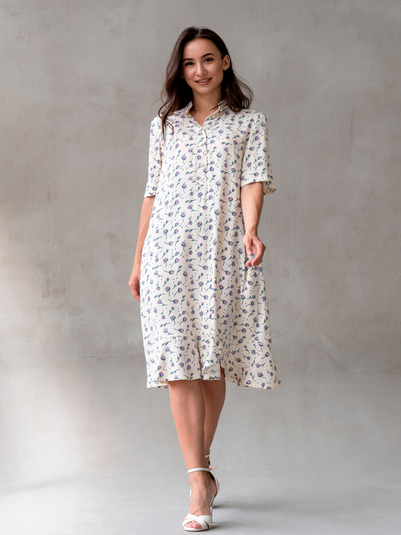 Платье миди RiMari модель 1824-moloko-print Фото