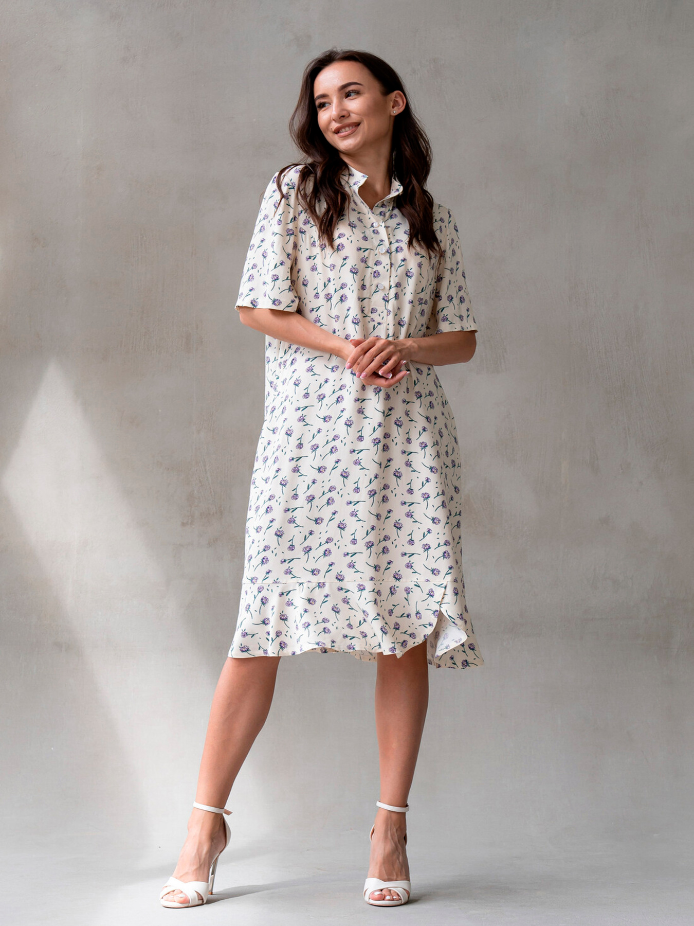 Сукня міді RiMari модель 1824-moloko-print Фото