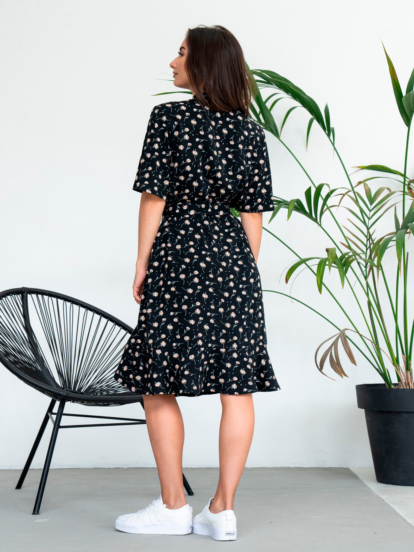 Платье миди RiMari модель 1824-chornij-z-bezhevim Фото