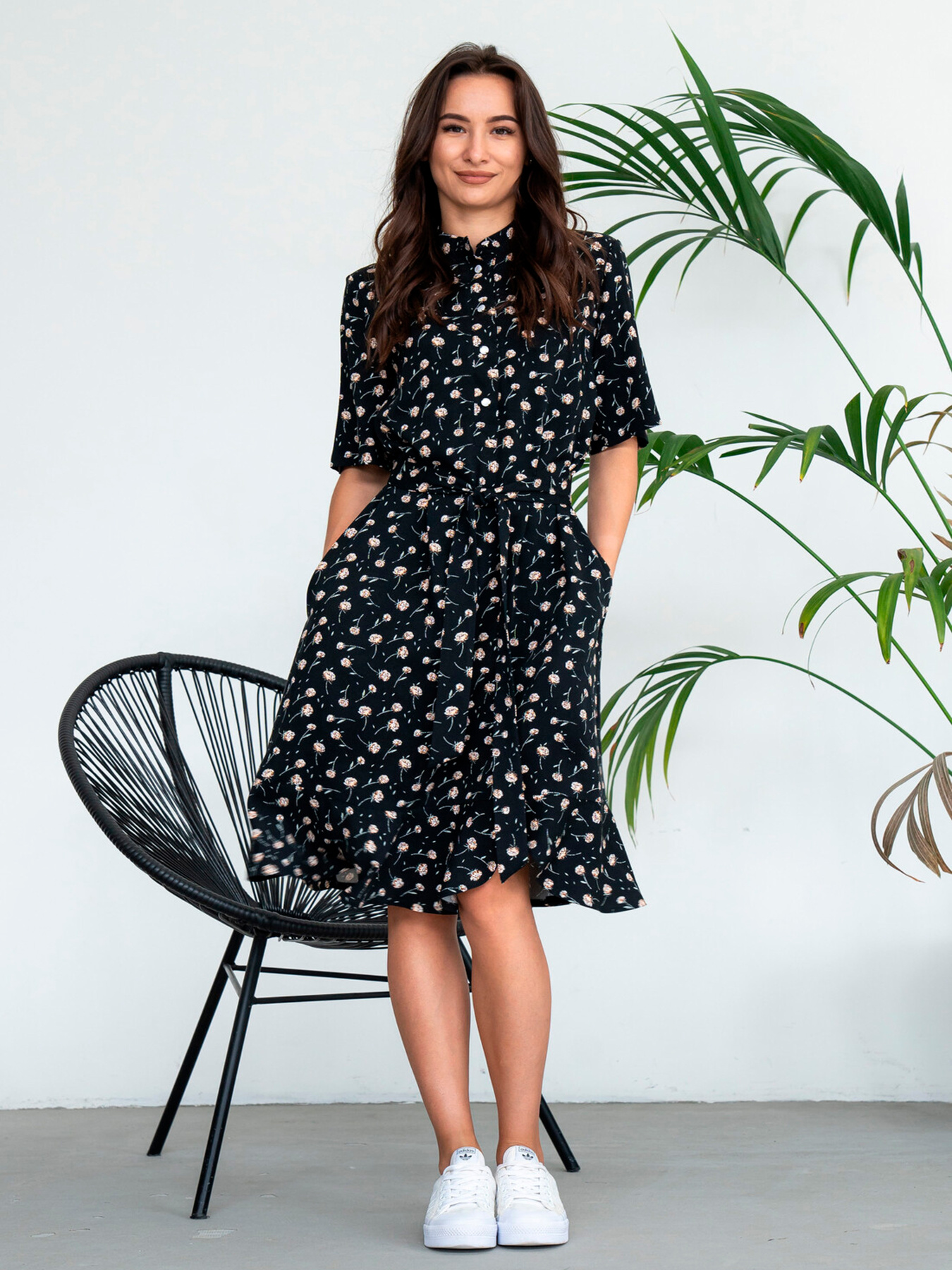 Сукня міді RiMari модель 1824-chornij-z-bezhevim Фото