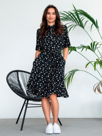 Сукня міді RiMari модель 1824-chornij-z-bezhevim Фото