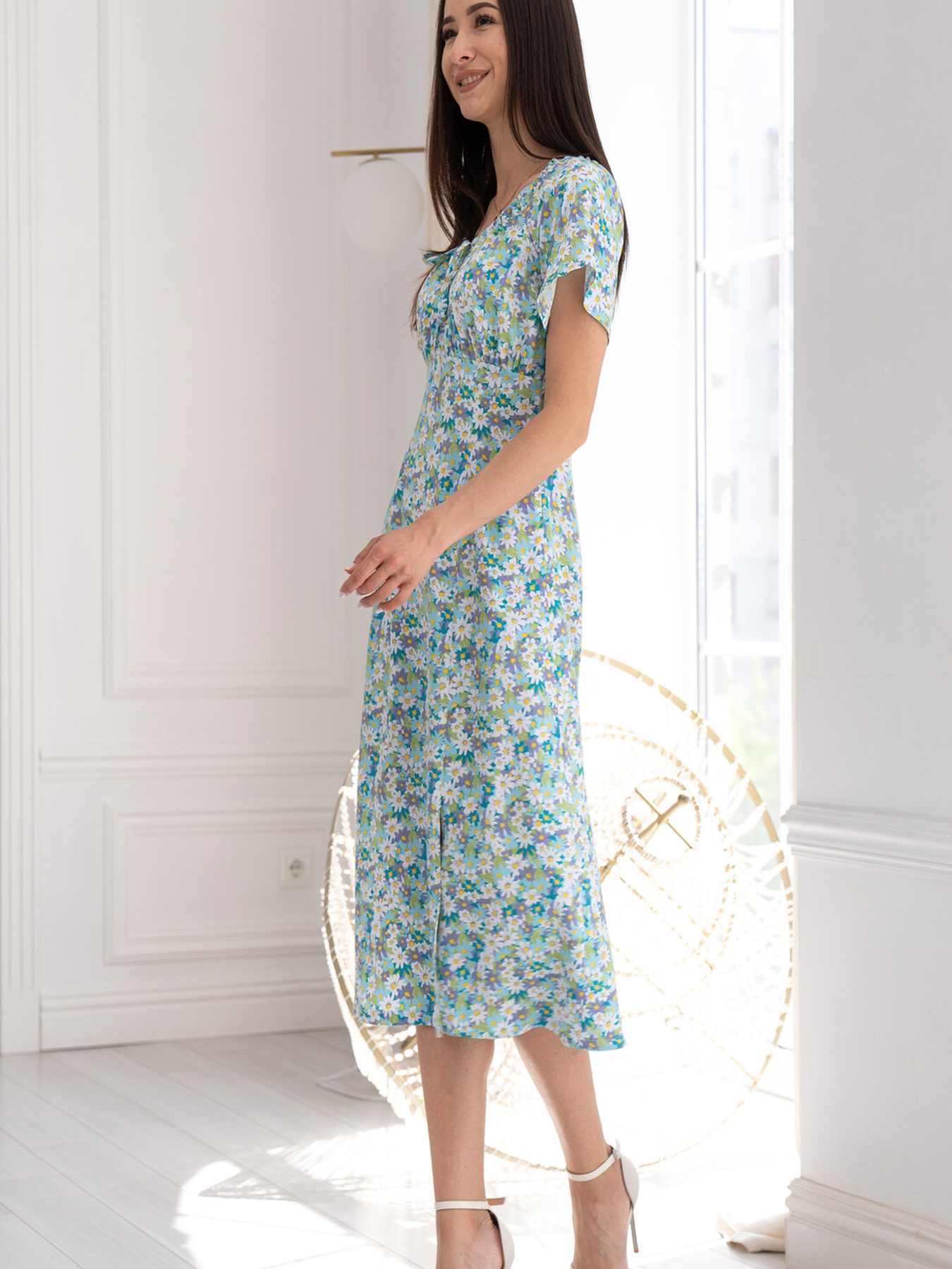 Платье миди RiMari модель 1624-bryuzov-romashki Фото