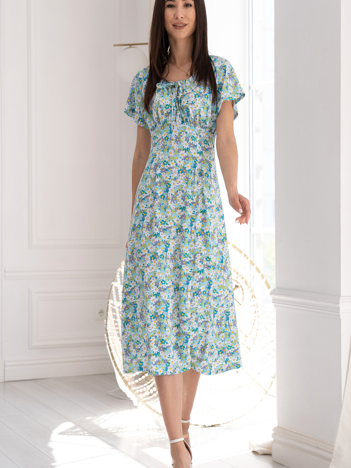 Платье миди RiMari модель 1624-bryuzov-romashki Фото