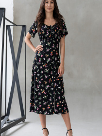 Платье миди RiMari модель 1624-chornij-print Фото