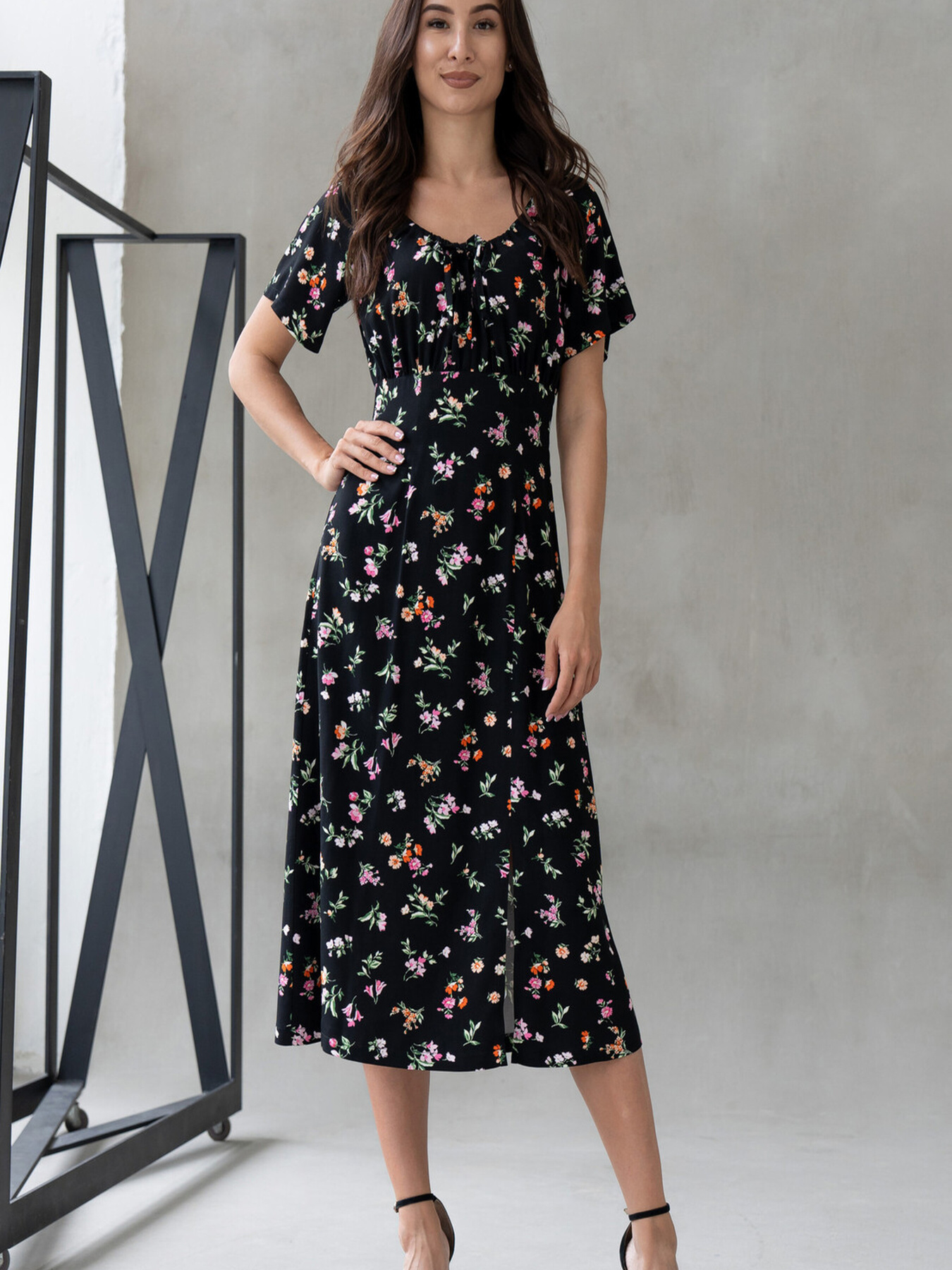 Сукня міді RiMari модель 1624-chornij-print Фото