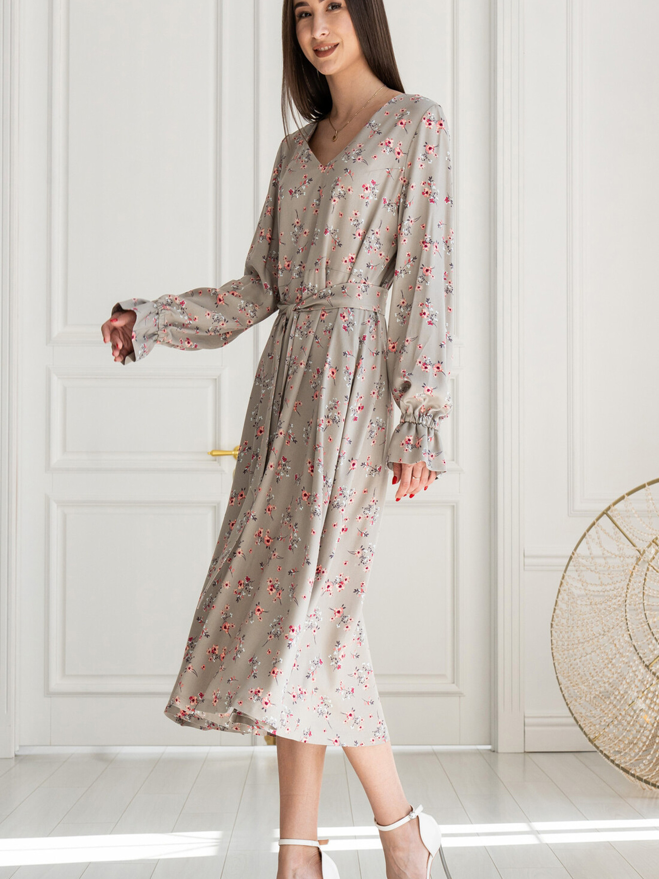 Платье миди RiMari модель 1024-srij-bezh Фото